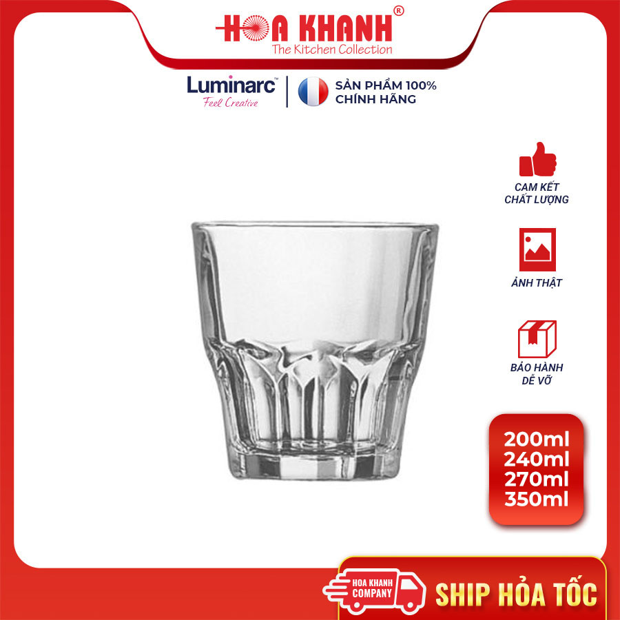 Ly Thấp Uống Nước Thủy Tinh Luminarc Granity 200ML, 240ML, 270ML & 350ml - bộ 12 ly - D0784, G3653, D0781 & N1390