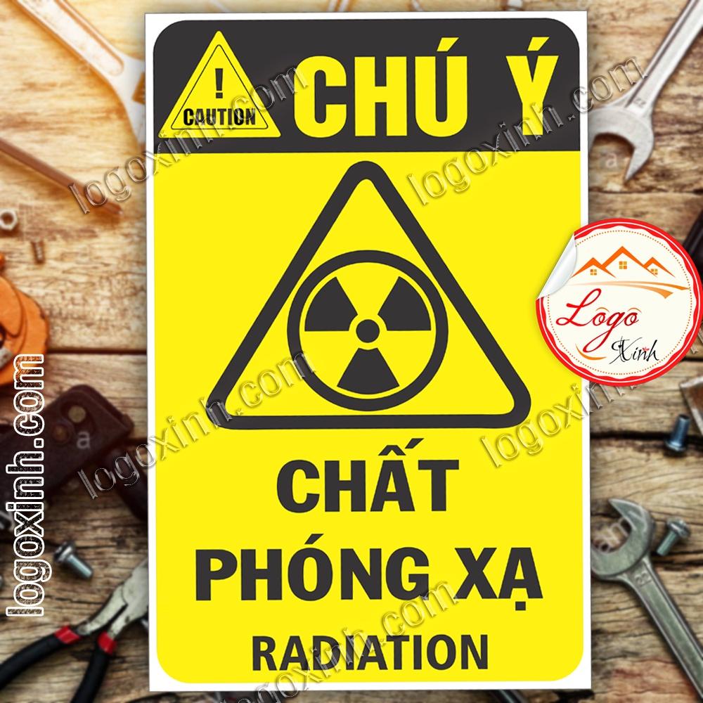 LOGO TEM STICKER CẢNH BÁO CHẤT PHONG XẠ RADIATION - BIỂN CẢNH BÁO AN TOÀN LAO ĐỘNG