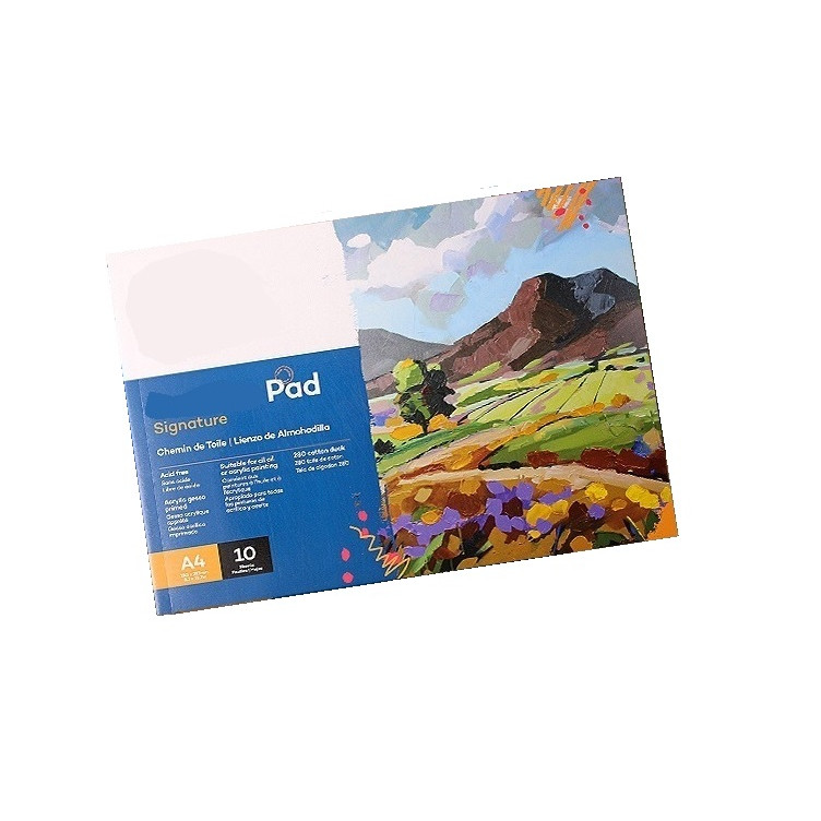 Vải toan dạng sổ 10 tờ size A4 280gsm vẽ tranh sơn dầu, acrylic, màu nước