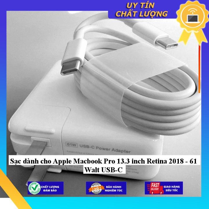 Sạc dùng cho Apple Macbook Pro 13.3 inch Retina 2018 - 61 Walt USB-C - Hàng chính hãng  MIAC1441