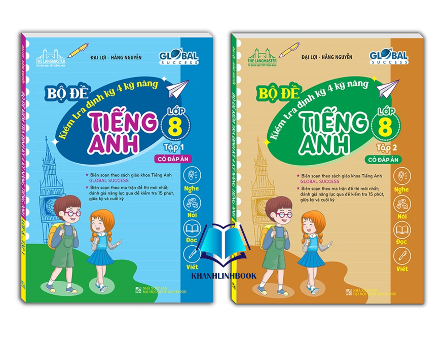 Sách - Combo 2c - GLOBAL SUCCESS - Bộ đề kiểm tra định kỳ 4 kỹ năng tiếng anh lớp 8