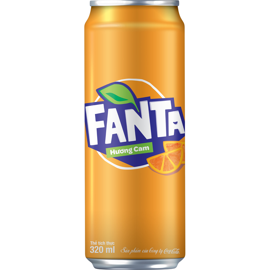 Thùng 24 Lon Nước Giải Khát Có Gas Fanta Cam 320ml x 24