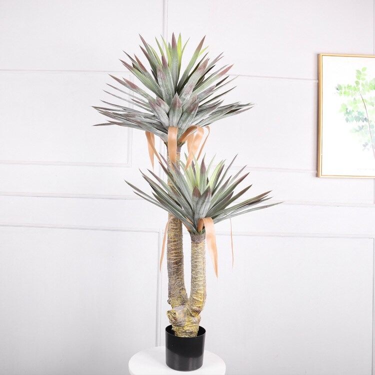 Cây phát tài núi giả - cao 150cm - gồm 2 nhánh - Cây giả, hoa lụa Decor trang trí nhà cửa