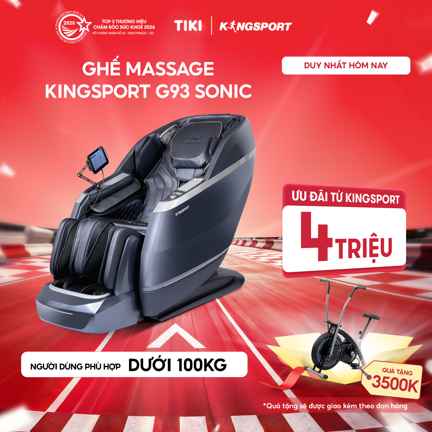 [CHỈ GIAO MIỀN BẮC] Ghế Massage Kingsport Classic G93 Sonic Công Nghệ Sóng Âm Kingsonic, 38 Bài Massage Chuyên Nghiệp