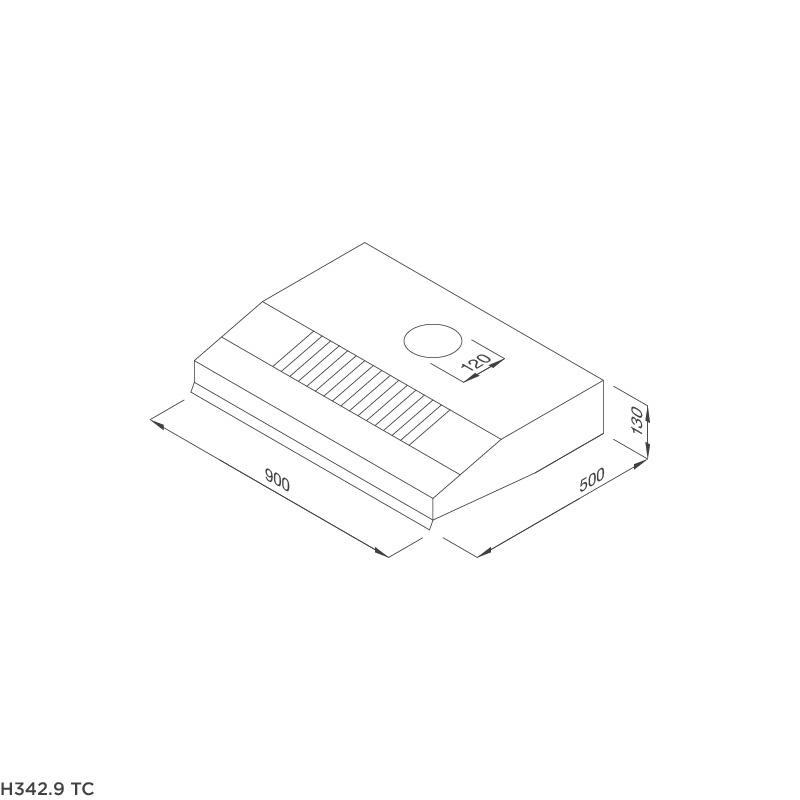 Máy Hút Mùi Classic Malloca H342.9 TC - Công Suất Hút 500 m3/h - Ngang 90cm - Hàng Chính Hãng