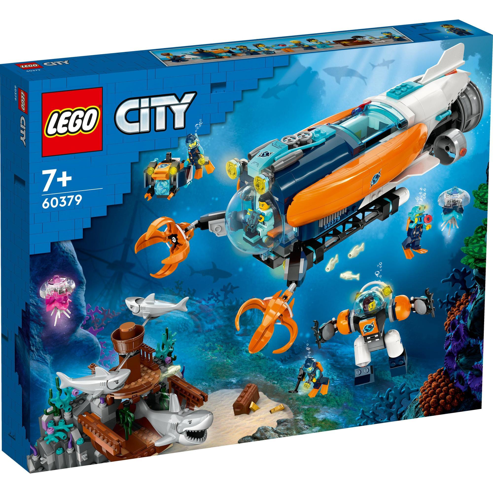 LEGO City 60379 Đồ chơi lắp ráp Tàu ngầm thám hiểm biển sâu (842 chi tiết)