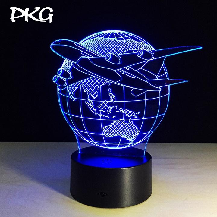 Đèn Ngủ Led 3D Hình Máy Bay Chở Khách Quà Tặng nháy sáng 16 màu