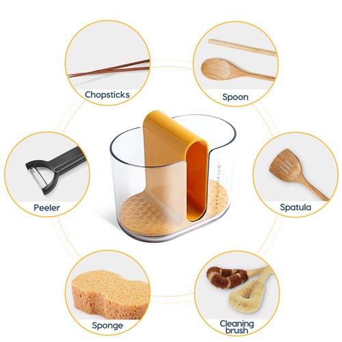Hộp đựng đũa muỗng 2 ngăn, Ống đựng đũa ráo nước nhựa PP dày siêu bền