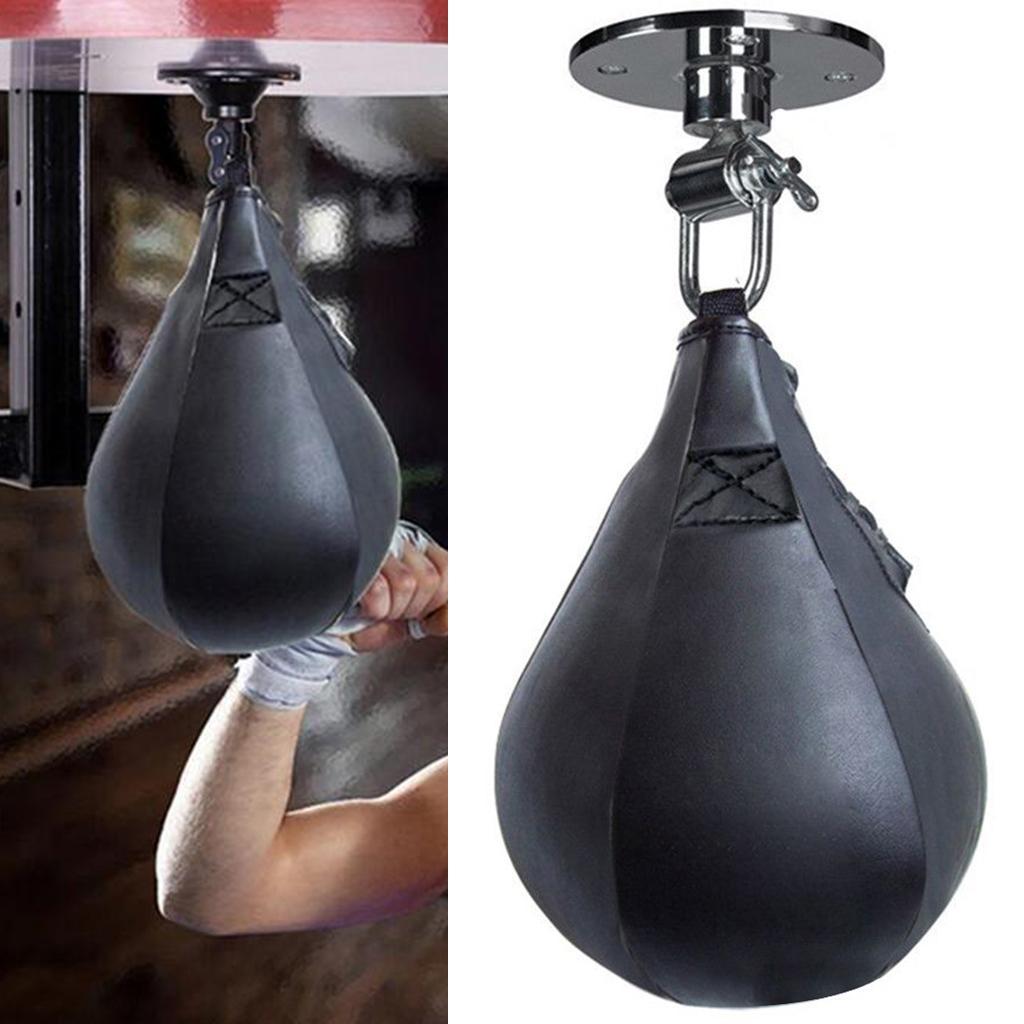 PU Leather Ball Boxing MMA Thai caseing Thai Training Punching Striking Bag Hanging Swivel Hook Hanger Workout Kicking ball Punch Bag