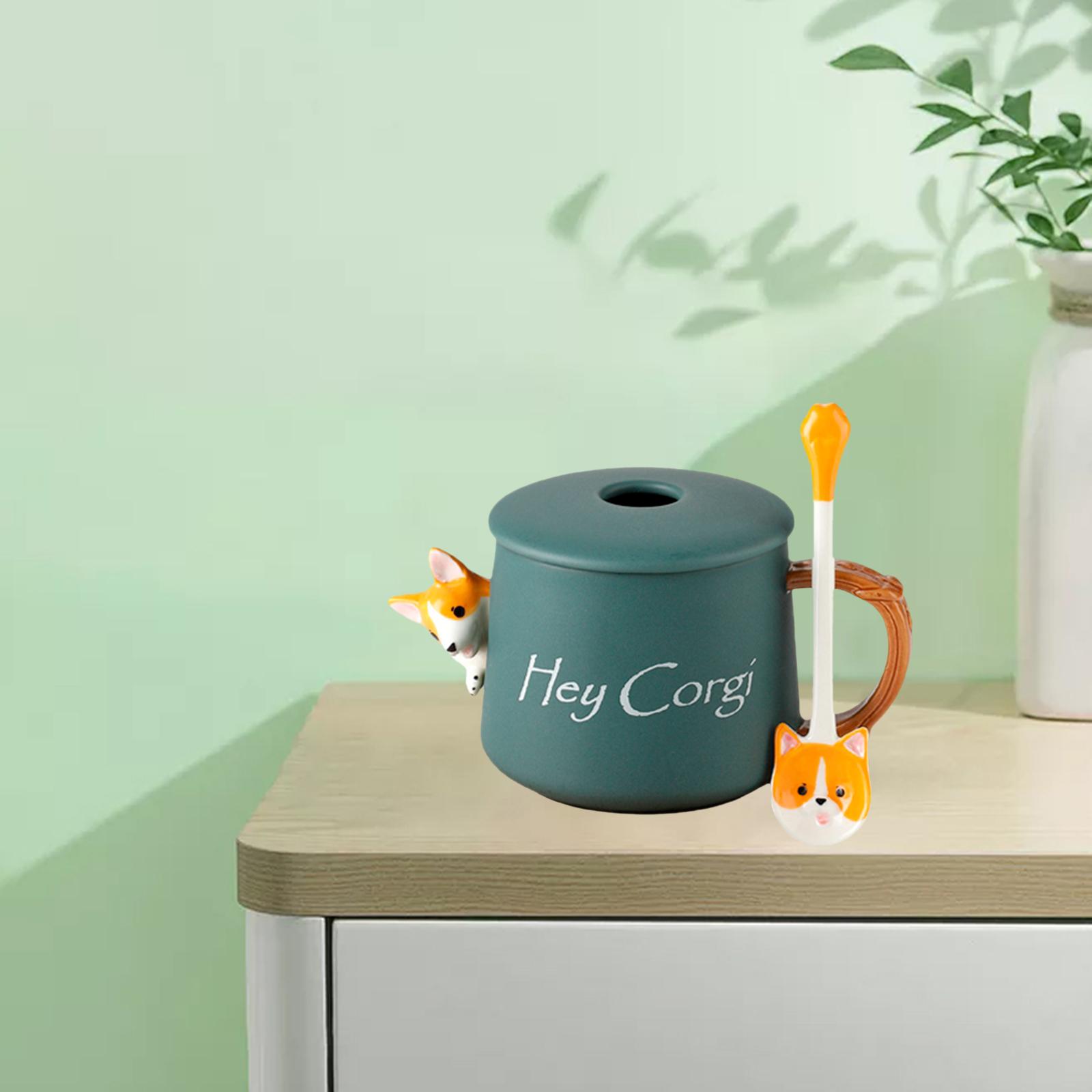 3D Corgi Ceramic Mug Novelty Juice Drink Cup for Girl Friends