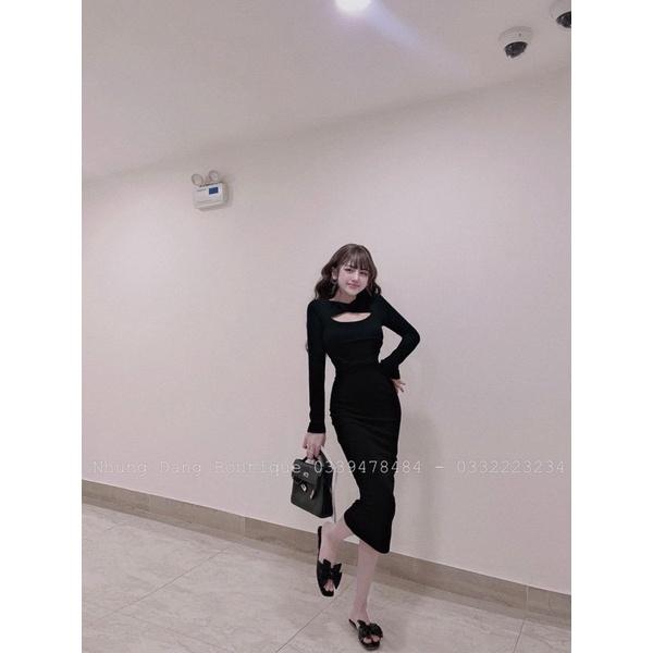 Váy Body Len Tăm Hở Ngực 3 Màu Sexy Có Ảnh Thật Kèm Video