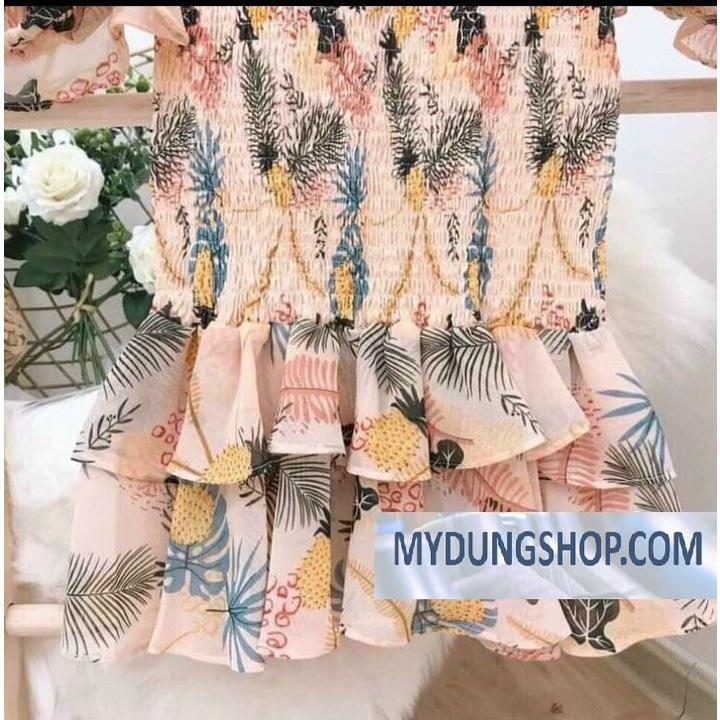 ĐẦM BODY NHÚN CHUN HOA NHÍ ĐUÔI CÁ- TAY LOE