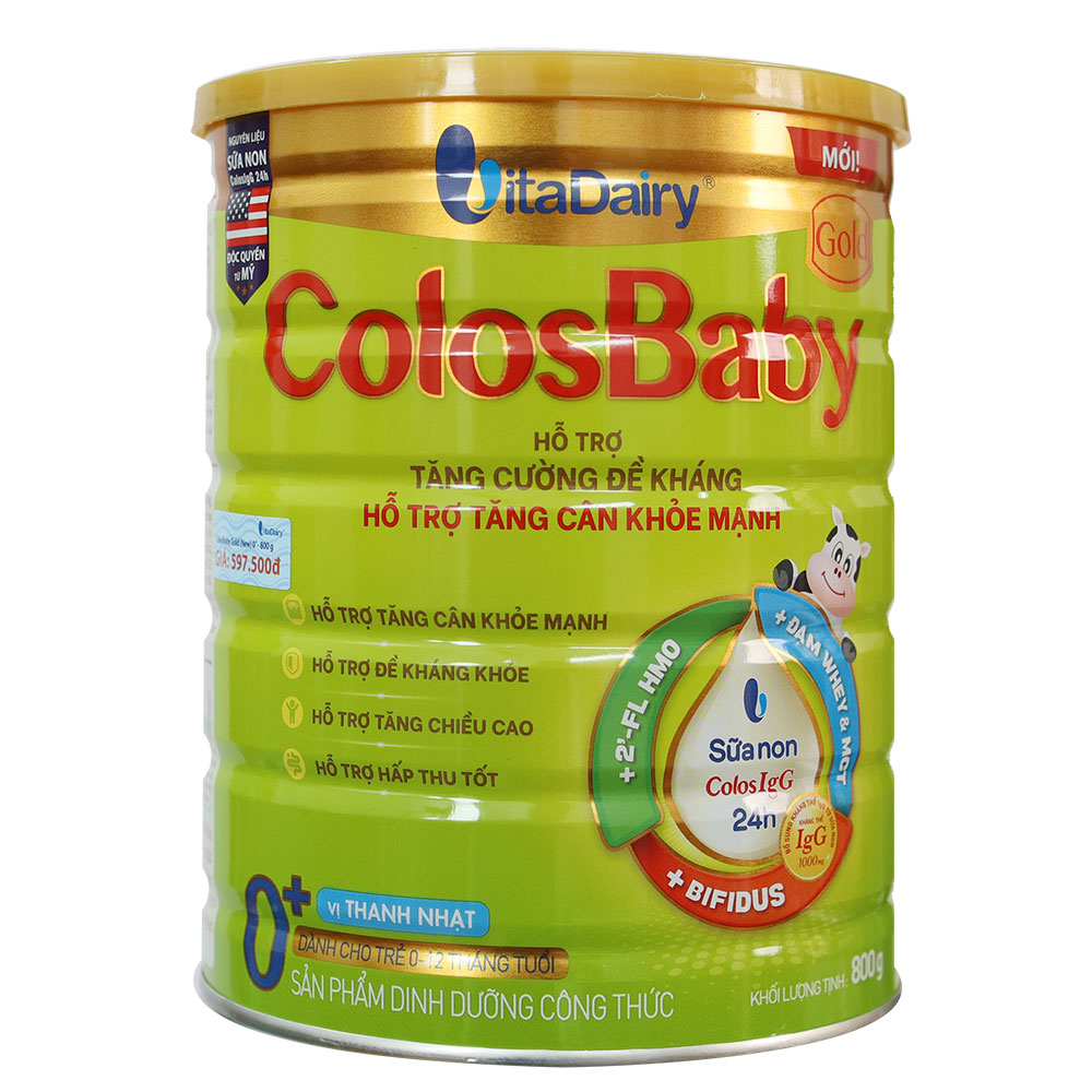 Combo 3 lon Sữa công thức ColosBaby Gold 0+ vị THANH NHẠT lon 800G (0-12 tháng)