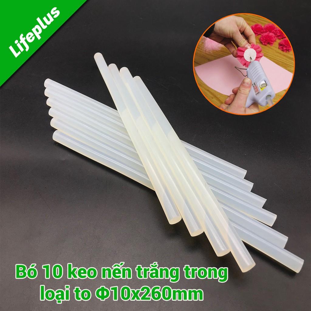 Bó 10 keo nến trắng trong loại to Φ10x240mm