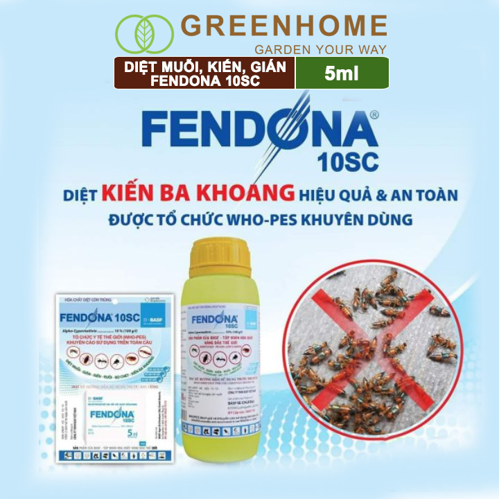 Thuốc diệt muỗi Fendona 10sc, gói 5ml, hiệu quả, không mùi, diệt gián, ruồi,kiến ba khoang, côn trùng