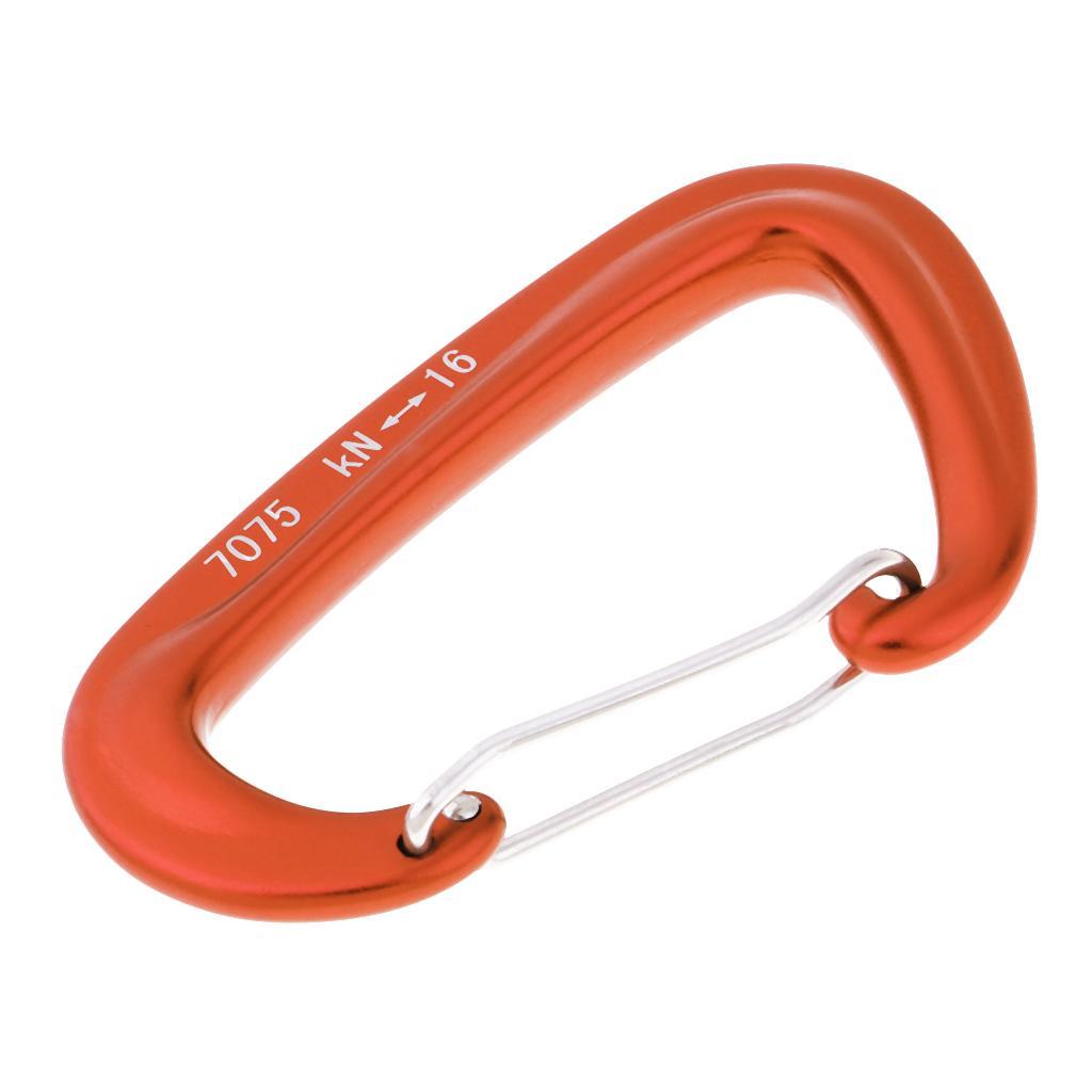 2PCS 16KN Climbing Carabiner - CE Carabiner Clip | Heavy Duty Wiregate Carabiner for Ropes, Hammocks, Camping, Hiking