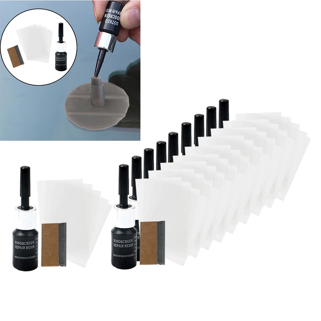 10xCar Windshield Repair Kit Auto Windscreen Glass Scratch Crack Repairing Resin