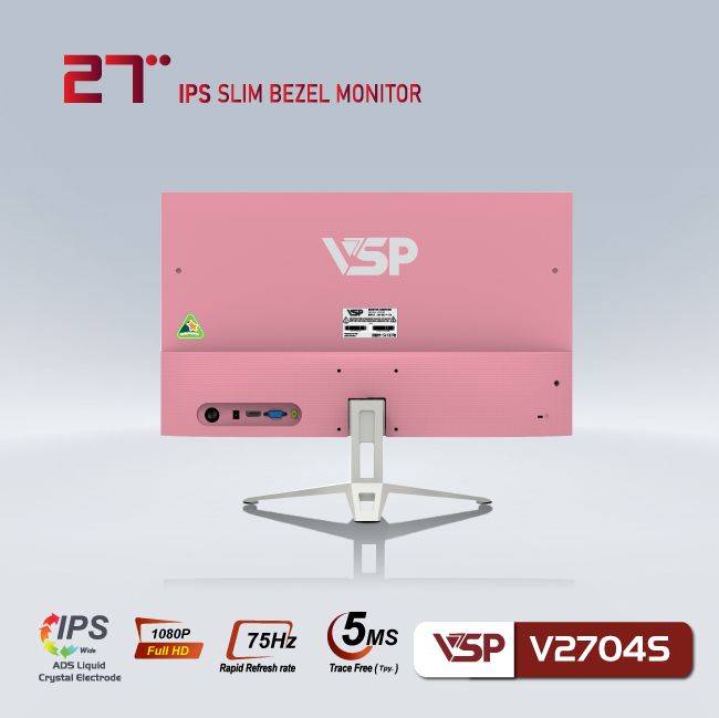 Màn hình VSP V2704S Pink (27&quot;/ FHD/ IPS/ 75HZ/ 5MS) - Hàng Chính Hãng