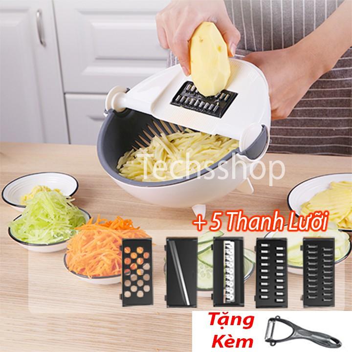 Rổ Cắt Bào Thái Rau Củ Quả Đa Năng 7in1 - Dụng Cụ Nhà Bếp Chế Biến Món Ăn Tiện Lợi