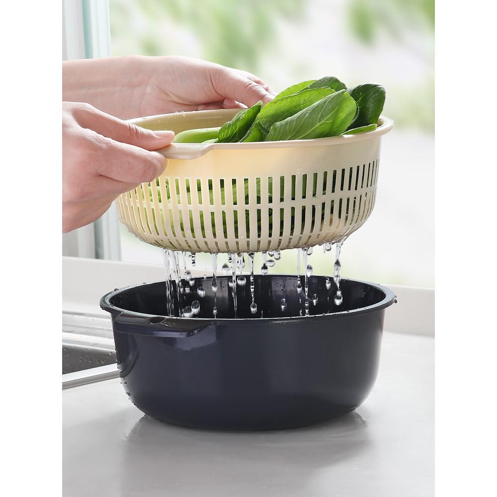 Rổ nhựa hai lớp đựng trái cây rau củ đa năng