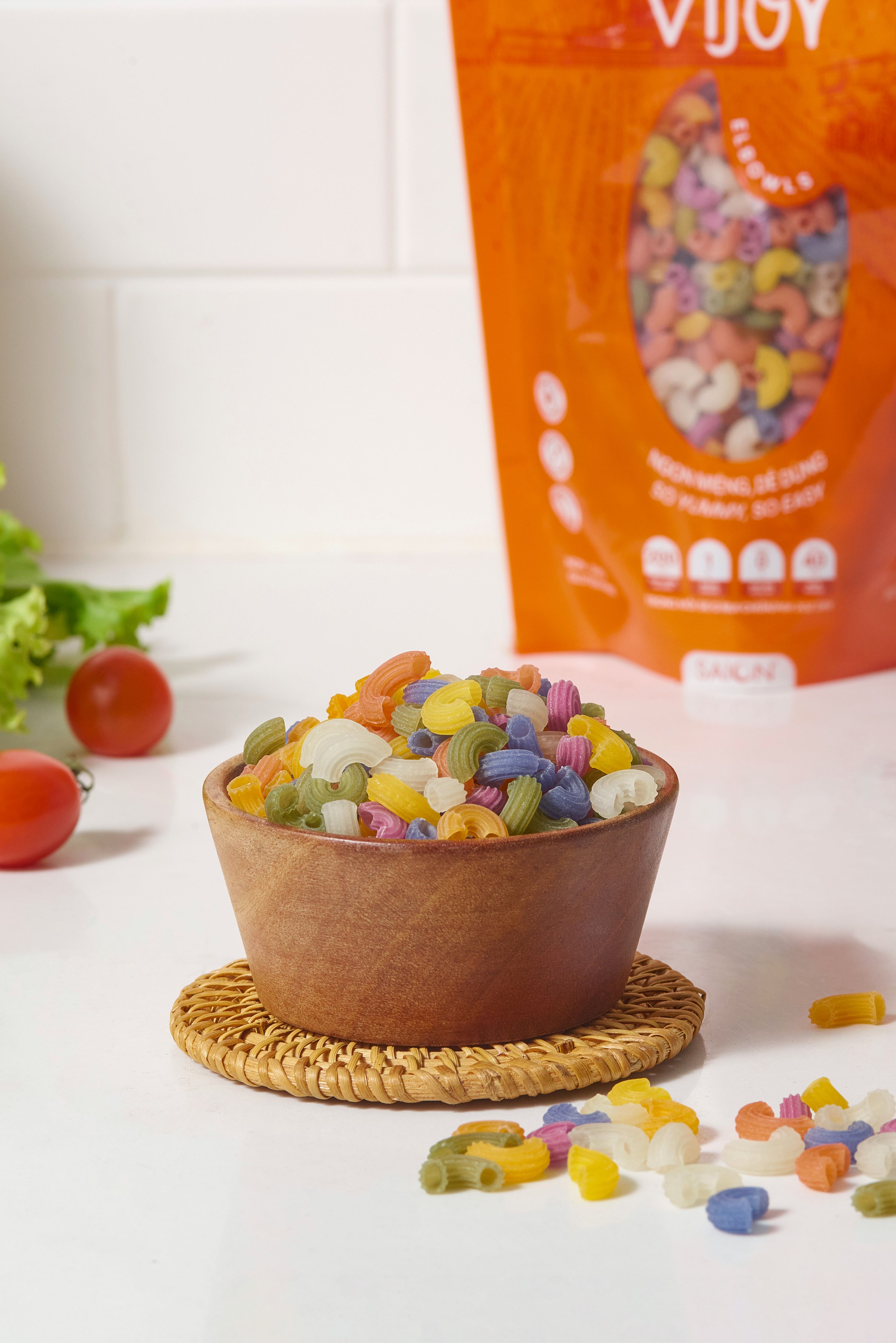 NUI RAU CỦ VIJOY Nui ống ngắn_ Nui Ngũ Sắc, Eat Clean Thực Dưỡng Cao Cấp Hỗ Trợ Ăn Kiêng, Ăn Dặm