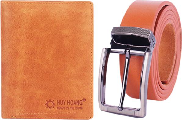 Bộ Ví & Thắt Lưng Nam Da Bò Huy Hoàng HT2107-HT4119 - Da Bò