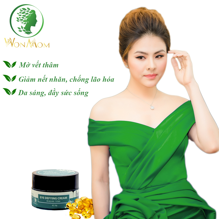 Eye Defying Cream, kem dưỡng da mắt căng mịn, chống nếp nhăn, quầng thâm, bọng mắt Wonmom 20g