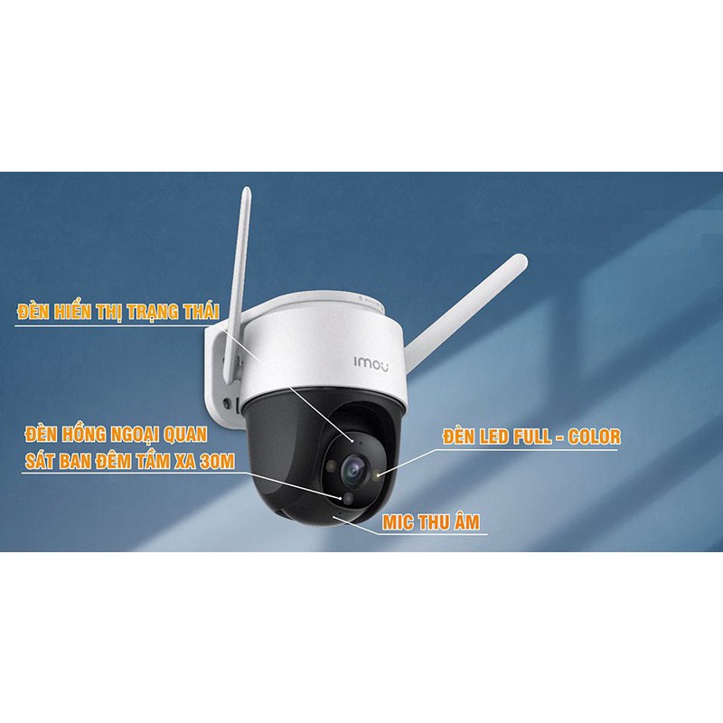 Camera wifi ngoài trời imou Cruiser SE 4MP IPC-S41FP 4.0 Megapixel, chống nước, xoay qua app, fullcolor màu ban đêm, có mic thu âm - Hàng chính hãng bảo hành 24 tháng