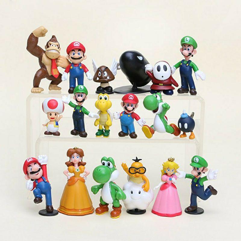 Đồ Chơi Mô Hình 18 Nhân Vật Trong Game Super Mario Bros (3cm-7cm)