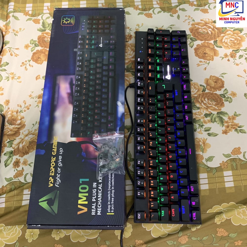 Bàn phím Cơ VSP Esport VM01, Bàn phím máy tính cơ cho game thủ - Hàng Chính Hãng