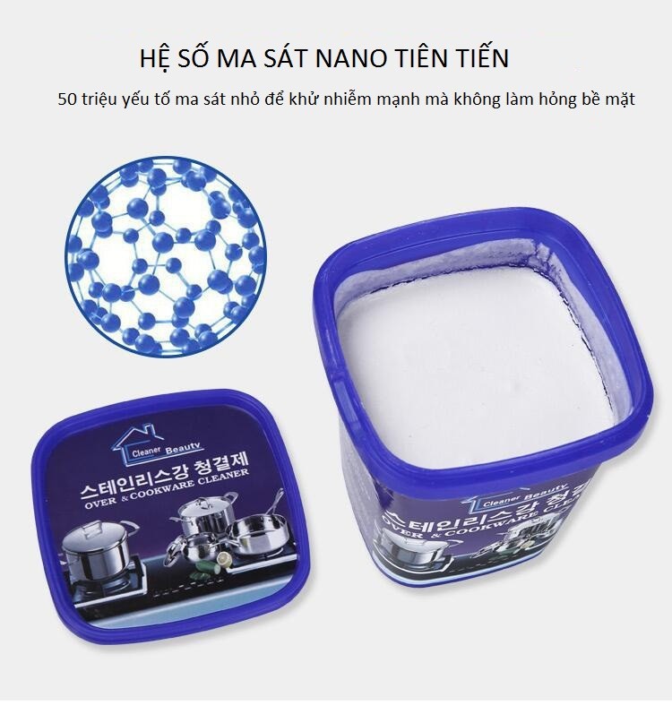 Kem Tẩy Rửa Đa Năng Nhà Bếp Oven Cookware Cleaner 500g Kèm 02 Móc Dán Treo Tường Cao Cấp AZONE