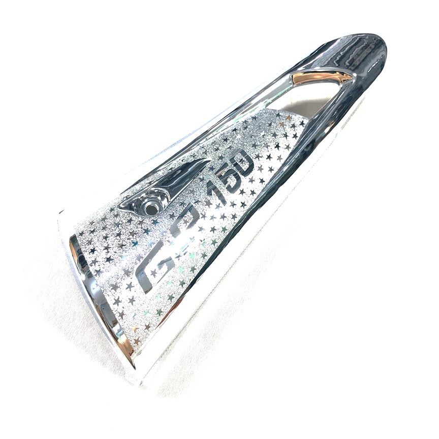 Ốp che cổ pô Exciter 150 mạ xi