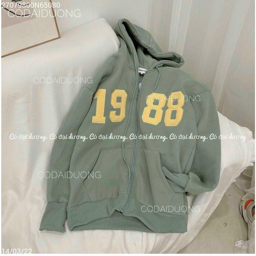 ÁO KHOÁC HOODIE KHÓA KÉO NỮ VẢI NỈ DÀY FORM RỘNG TAY PHỒNG , ÁO HOODIE NỈ NGOẠI 1988