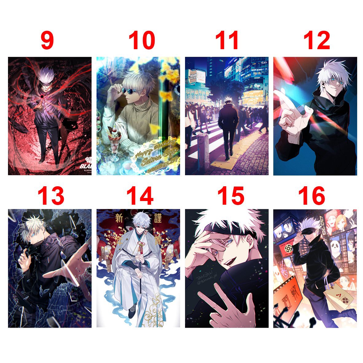 Tranh ảnh poster JuJutsu kaisen 6 tấm khác nhau