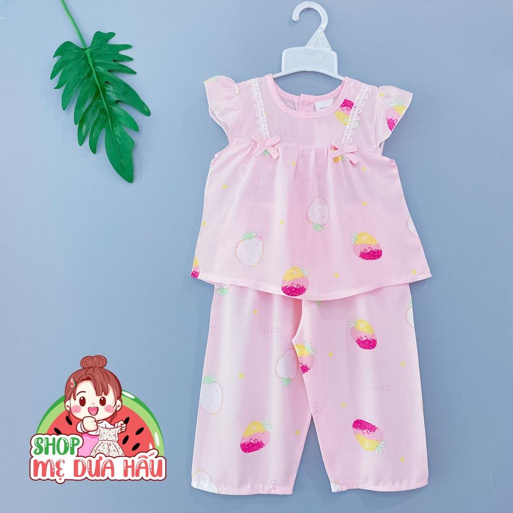 Bộ tole lanh bé gái, đồ bộ bé gái tay ngắn quần dài shop mẹ dưa hấu 8-32kg