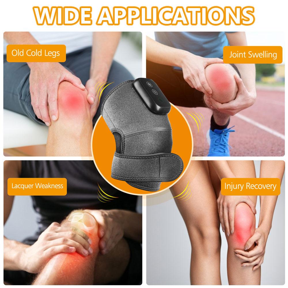Wireless Heated Knee Massager for Joint Pain Relief Arthritis Cramps Meniscus Pain Electric Vibration Knee Brace Wrap