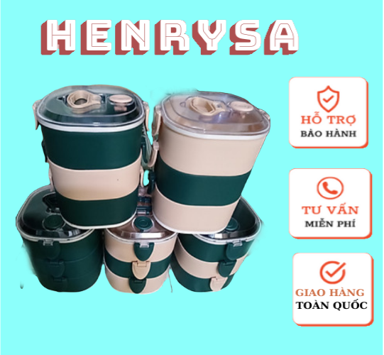 Hộp cơm nhựa 3 tầng tiện lợi đem đi làm, đi học - Chính hãng Henrysa