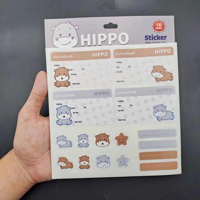 Nhãn Vở Học Sinh Hippo Kèm Sticker - futurebook N105 (16 Nhãn)