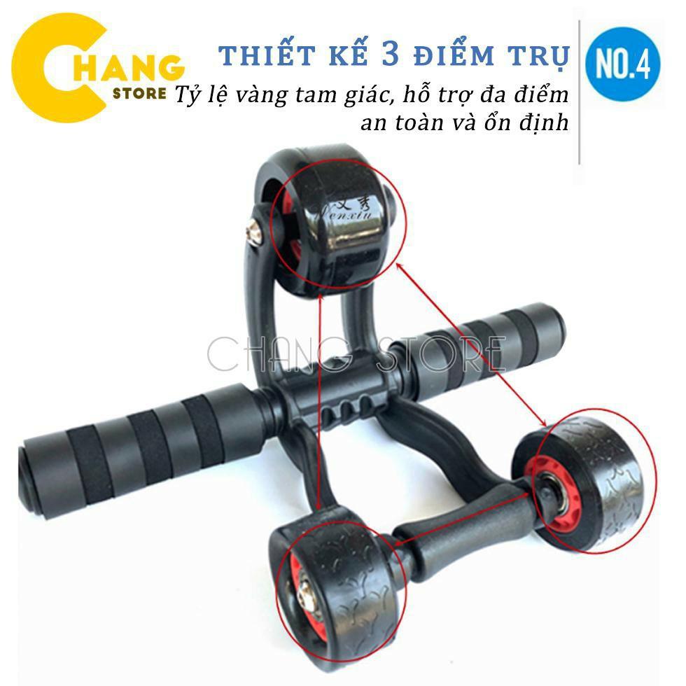 Con Lăn 3 Bánh Tập Cơ Bụng Gọn Nhẹ, Dễ Sử Dụng + Tặng Kèm Thảm