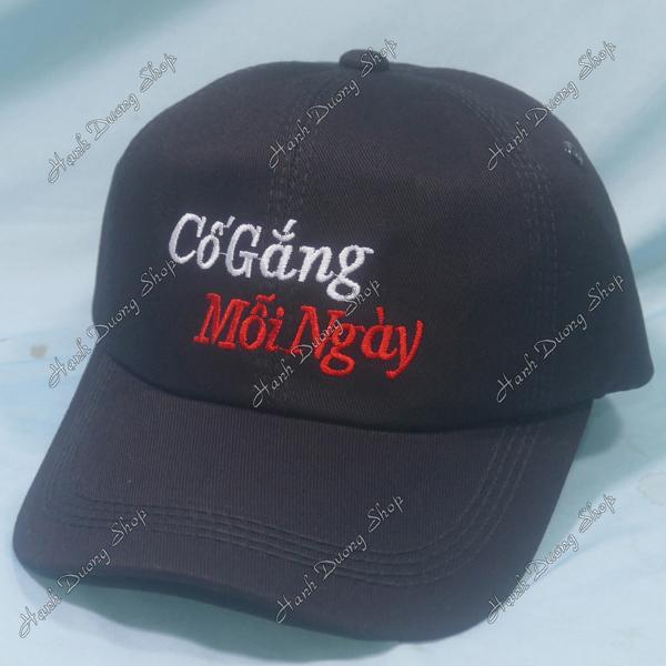 Nón kết thêu chữ Cố Gắng Mỗi Ngày có khóa tăng giảm size phía sau - Kết Cố Gắng Mỗi Ngày