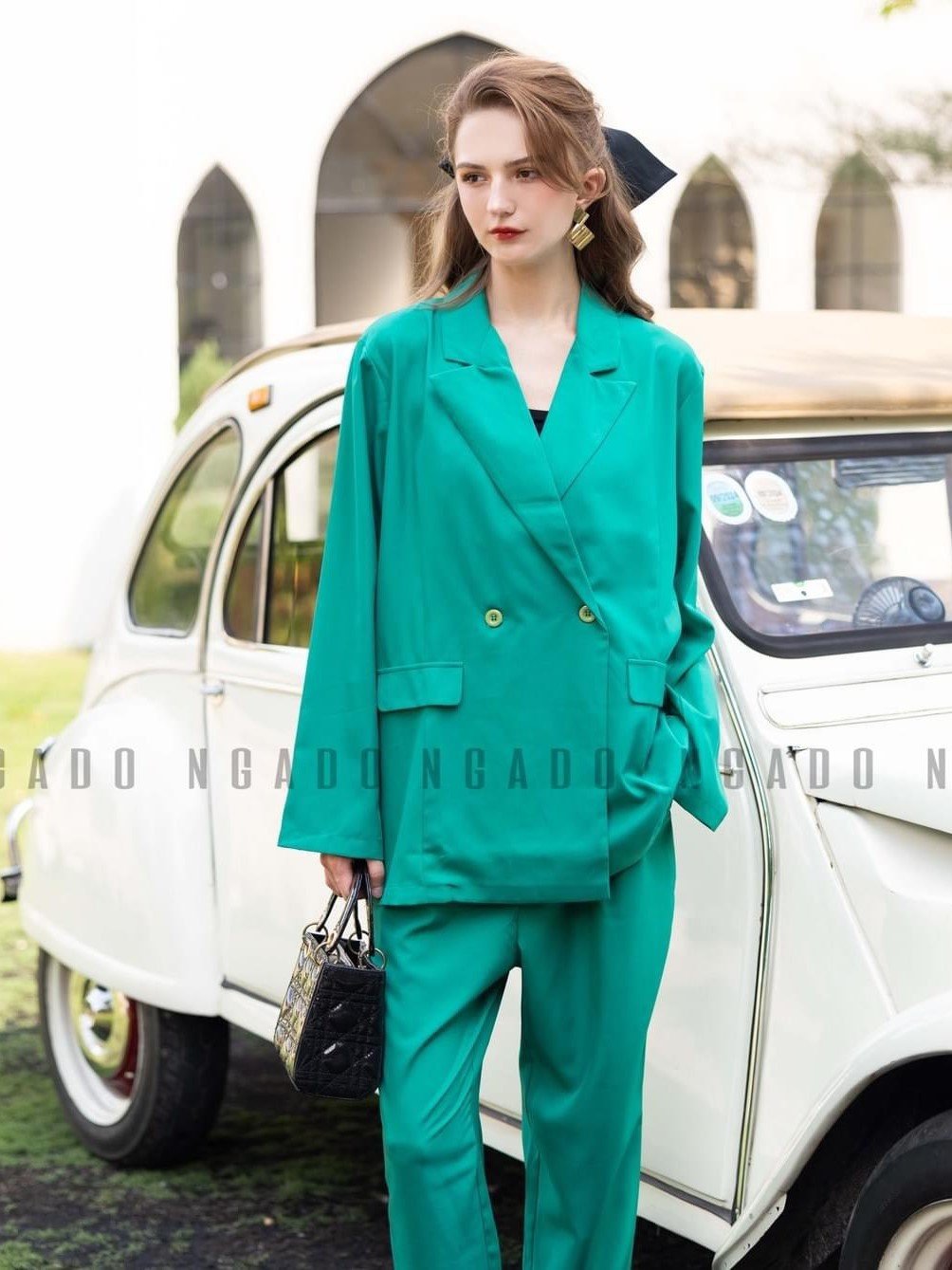 Set áo vest xanh ngọc NGADO