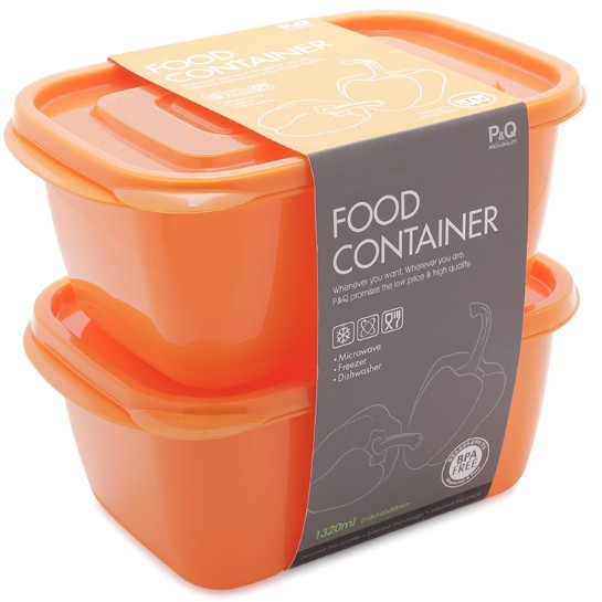 Bộ 2 hộp nhựa bảo quản thực phẩm Food Container LocknLock P-00011Or, Hàng chính hãng, Dung tích 1320ml, nắp kín - JoyMall