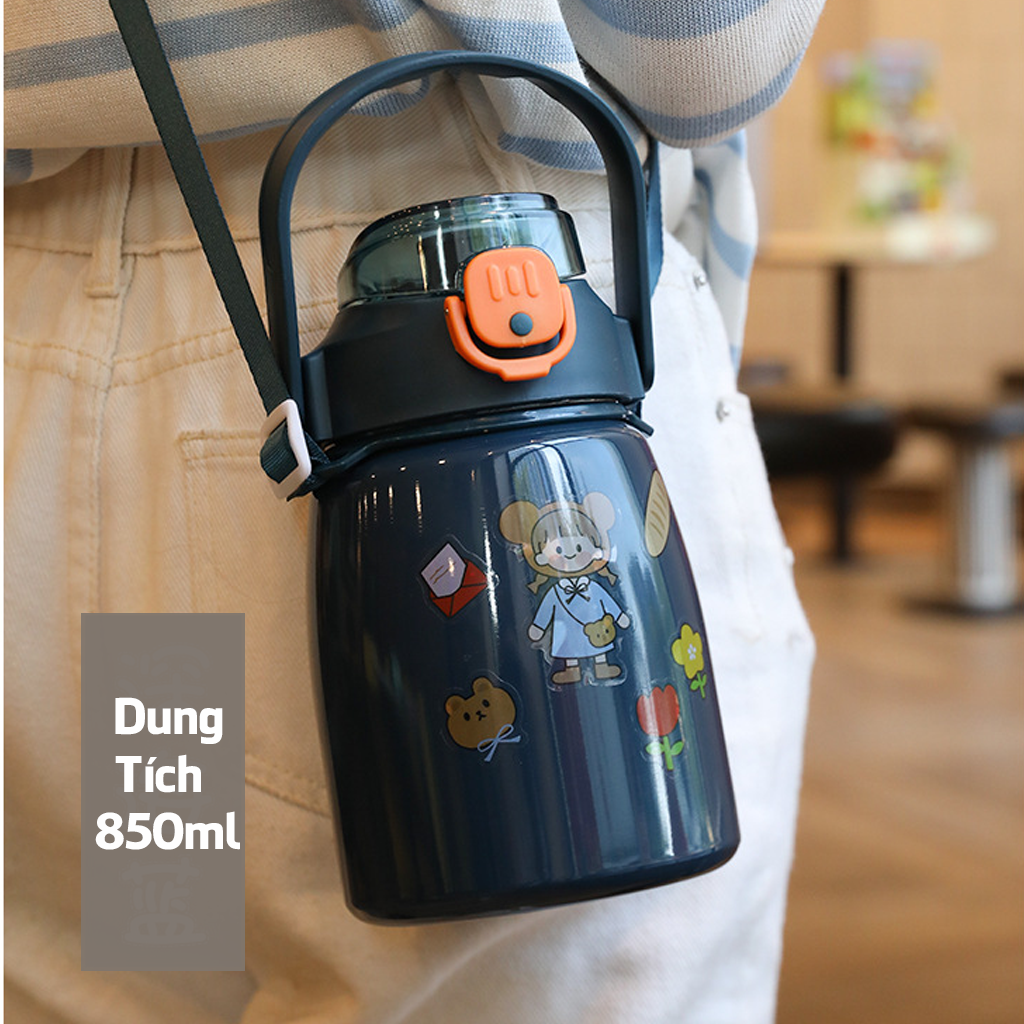 Bình Giữ Nhiệt Dung Tích 850ml Chất Liệu Inox SUS 304 Giữ Nhiệt 4-6 Tiếng