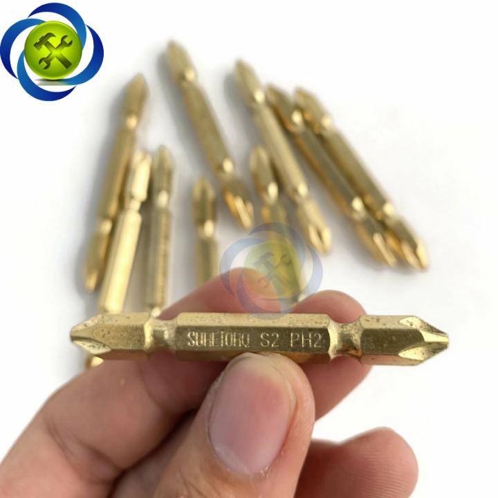 Mũi vặn vít 2 đầu PH2 Suretorq 1673-0302 PTCH màu vàng dài 65mm