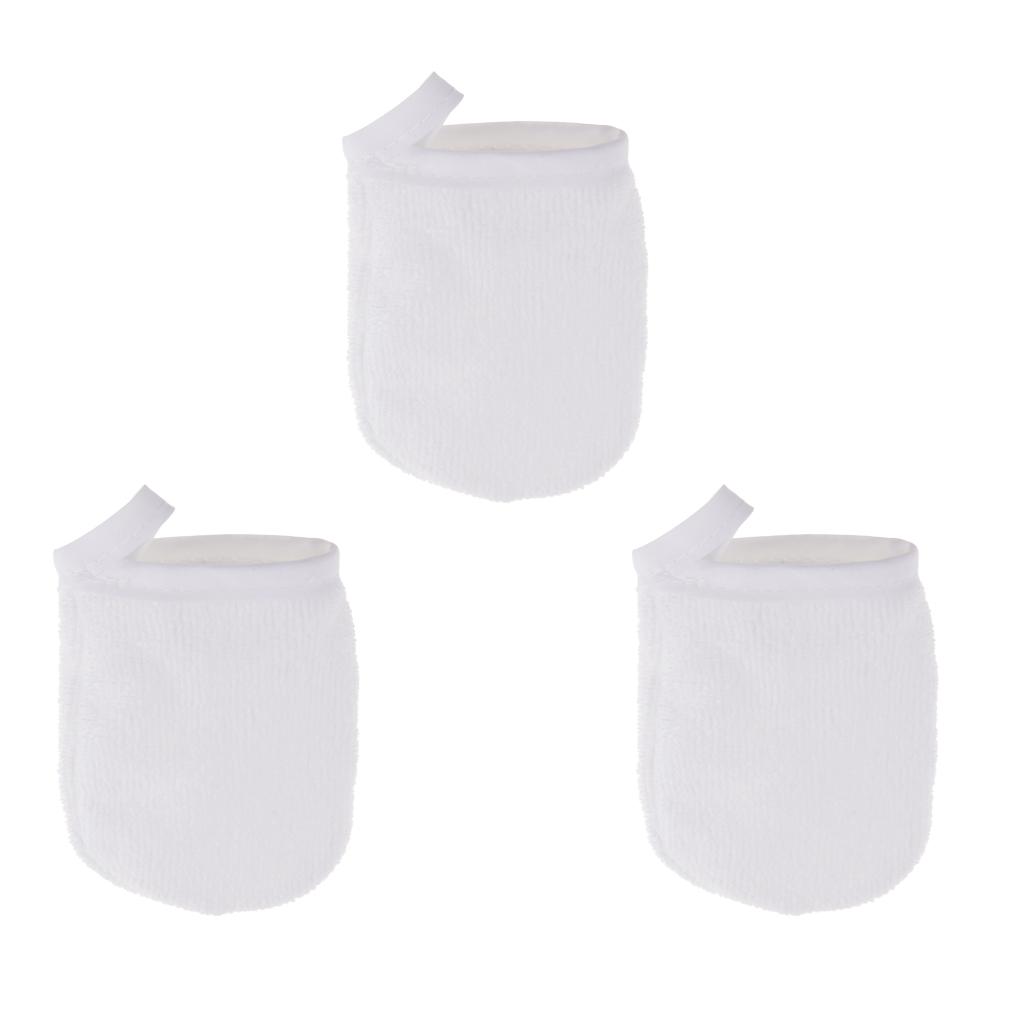 3 Cái Soft Microfiber Face Cleansing Găng Tay Trang điểm Tẩy Vải Pad Tái Sử Dụng