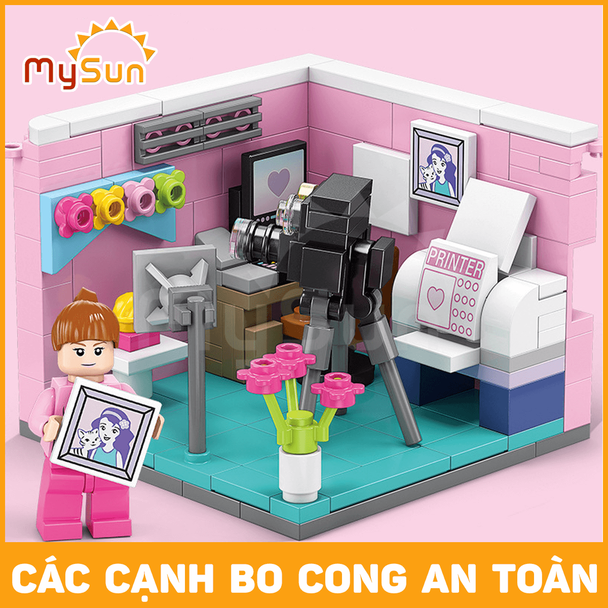 Xếp mô hình lắp ráp nhà căn phòng bác sỹ, phi hành gia, hoạ sỹ đồ chơi nghề nghiệp cho bé