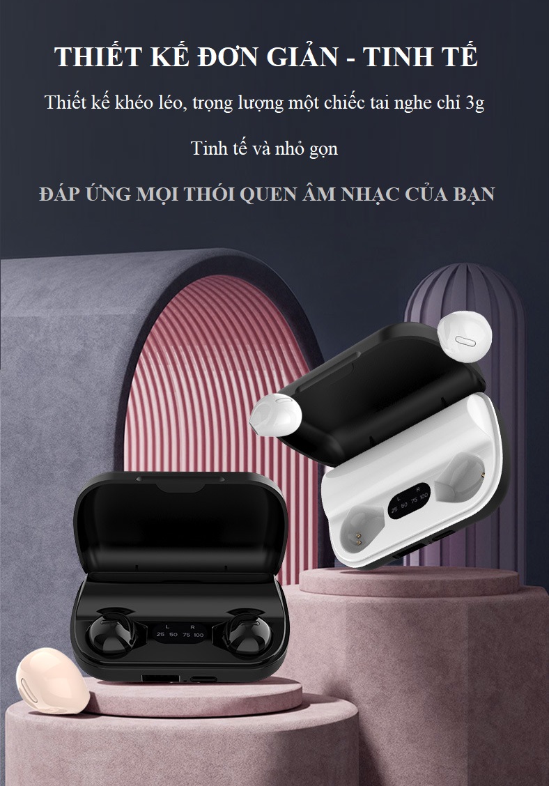 Tai Nghe Nhét Tai Bluetooth 5.2 X-6DS +EDR