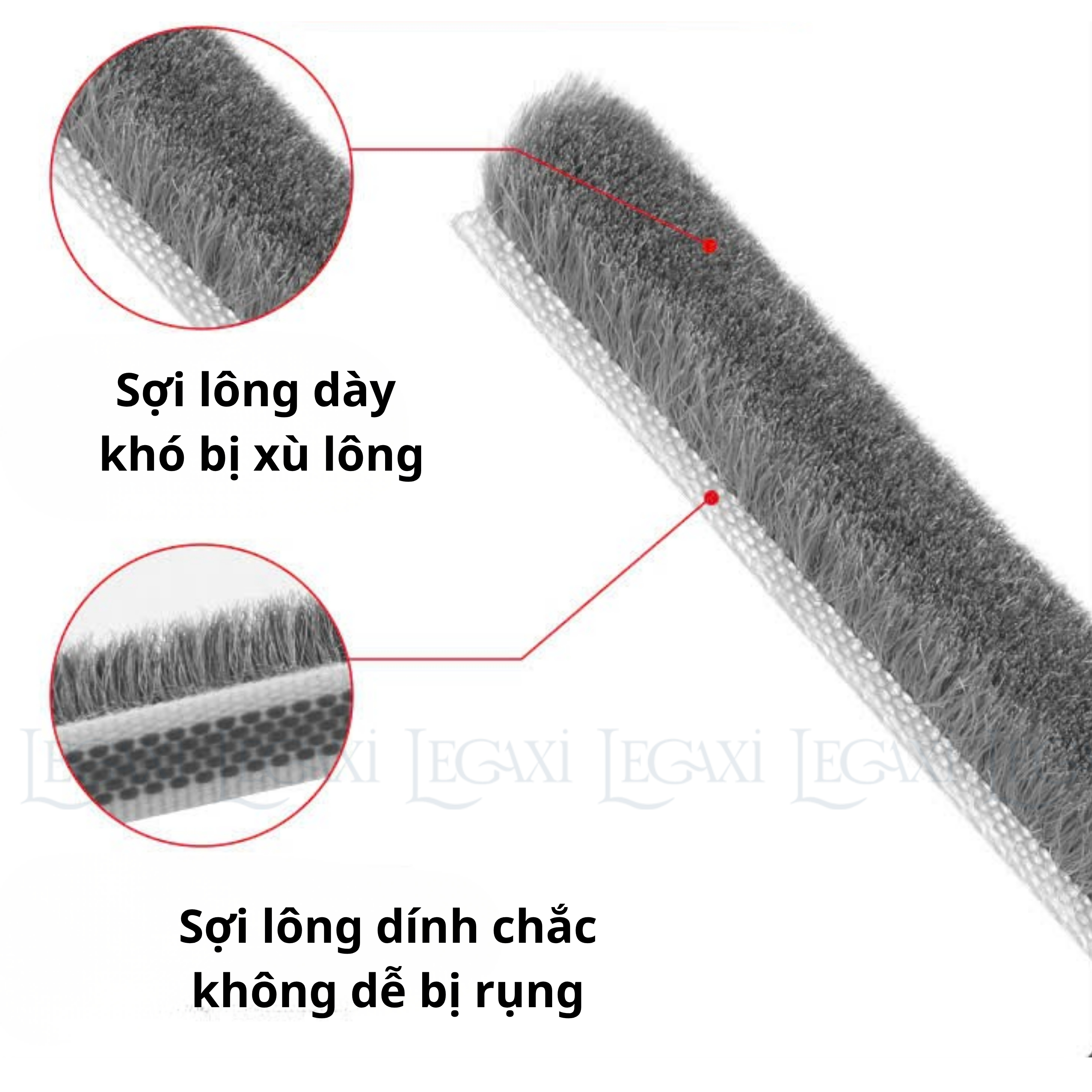 5 Mét Ron Lông nheo 5x5mm Dán Khe Hở Khung Cửa Gioăng dán cửa sợi lông Ron Lông Dán Cửa Gỗ Giảm Chấn