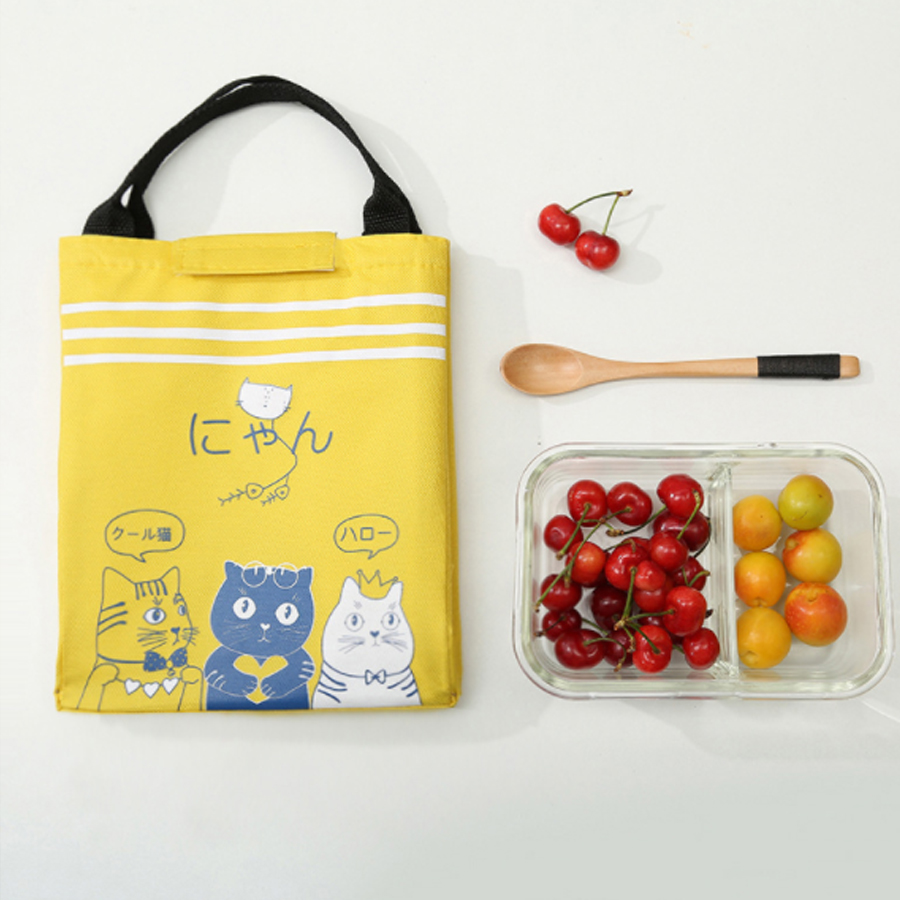 Túi đựng hộp cơm hình mèo dễ thương nhiều màu– Lunch Bag D