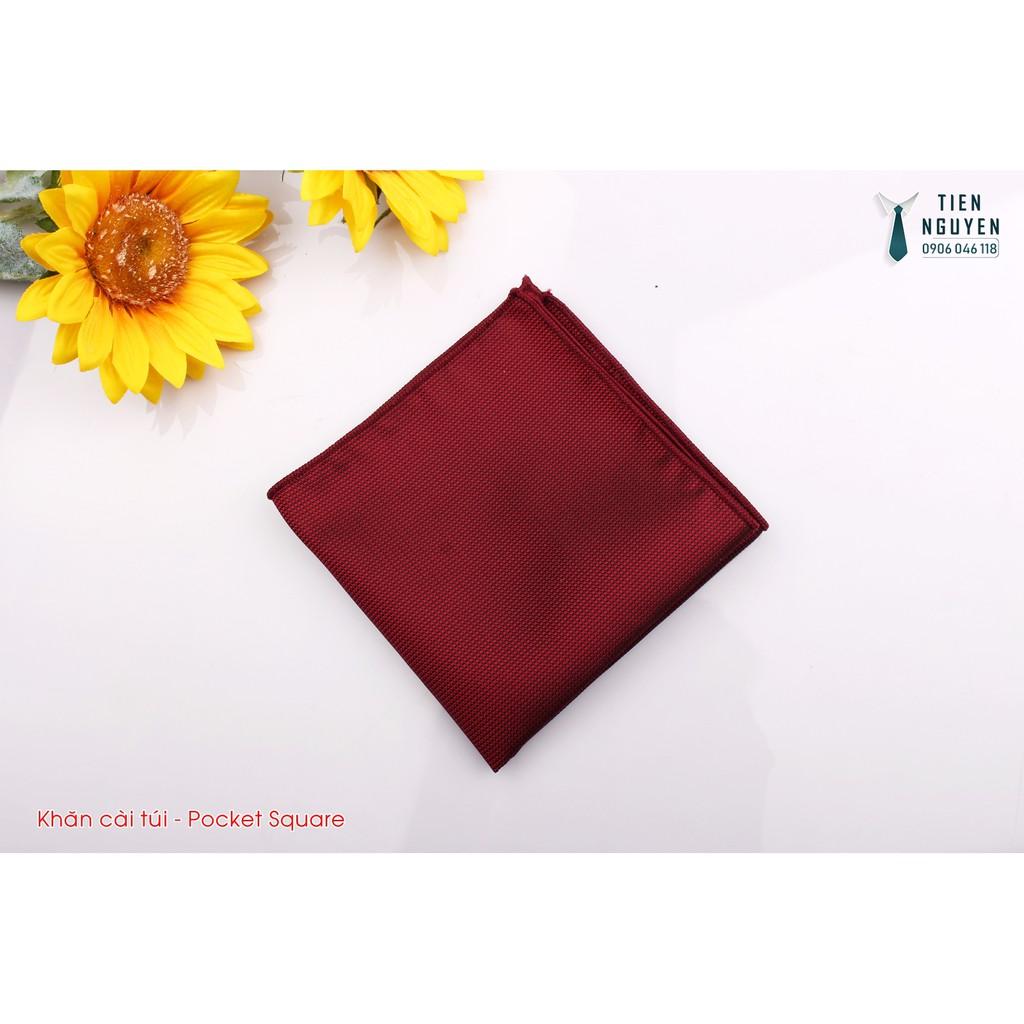 Khăn Cài Túi Áo Vest - Pocket Square - Phụ Kiện Cài Áo đỏ mận trơn